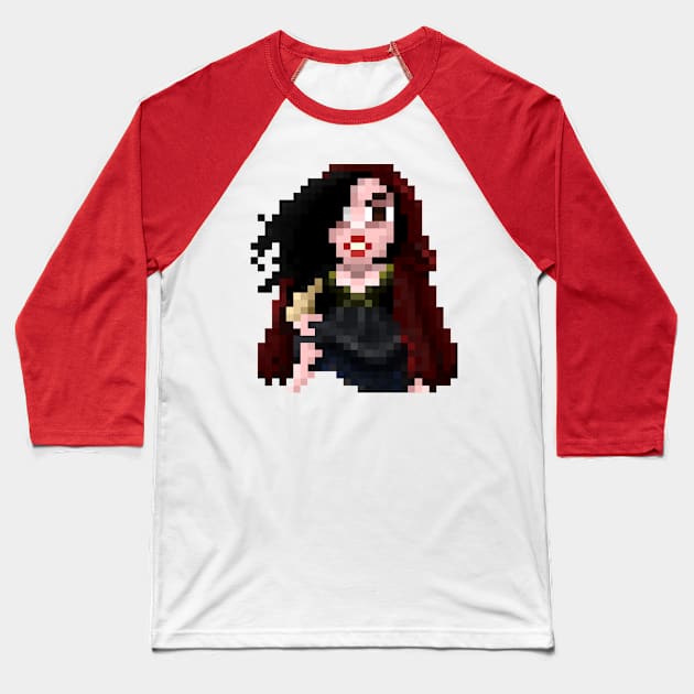 16-Bits Young Woman in the Woods Baseball T-Shirt by badpun